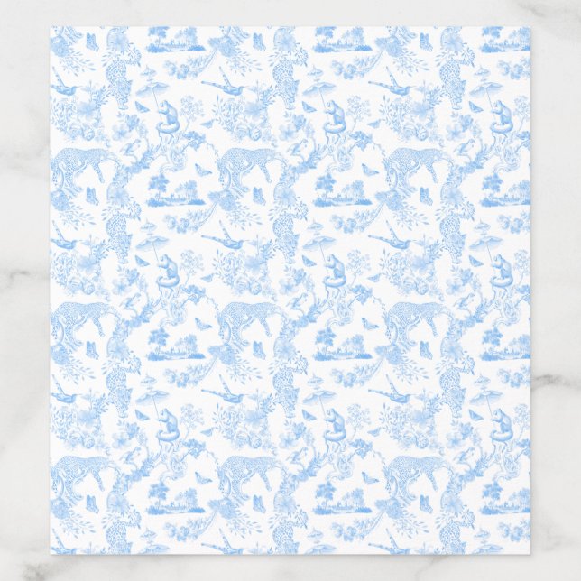 Preppy Jungle Chinoiserie Toile Envelope Liner (Design)