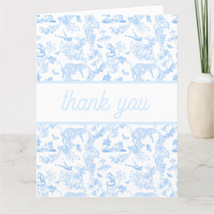 Preppy Jungle Chinoiserie Toile Letterpress Thank You Card