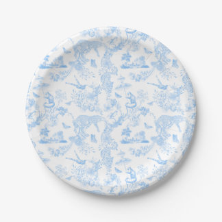 Preppy Jungle Chinoiserie Toile Paper Plates
