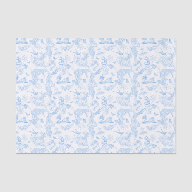 Preppy Jungle Chinoiserie Toile Tissue Paper (Front)