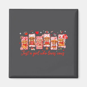 Preppy Just A Girl Who Loves Cows Valentines Day A Magnet