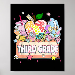 Preppy Kids Third Grade Grad 2025 Preschool 3rd Gr Poster