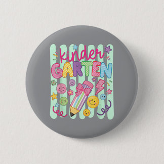 Preppy Kindergarten Back To School Pencil Student Button