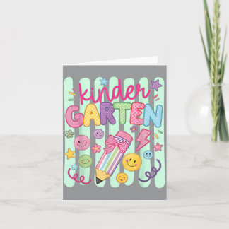 Preppy Kindergarten Back To School Pencil Student Card