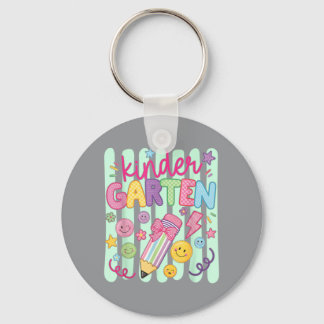 Preppy Kindergarten Back To School Pencil Student Keychain