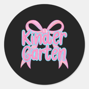 Preppy Kindergarten Back To School Teacher Kinder Classic Round Sticker