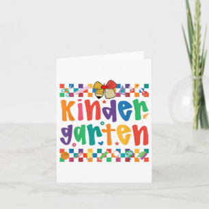 Preppy Kindergarten Back To School Teachers Girls Card