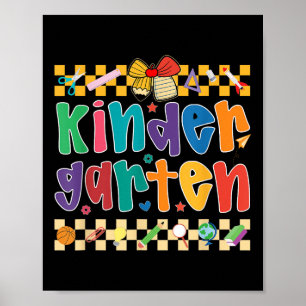 Preppy Kindergarten Back To School Teachers Girls Poster