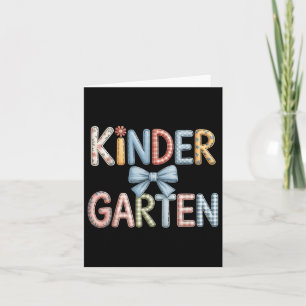Preppy Kindergarten Teacher Team Bow Back To Schoo Card