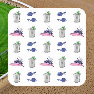 Preppy Ladies Derby Party Blue Heels Hats & Juleps Square Paper Coaster