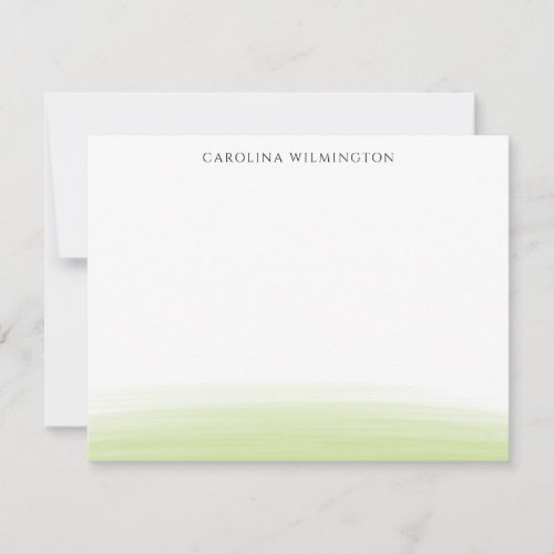 Preppy Light Green Watercolor Personal Note Card