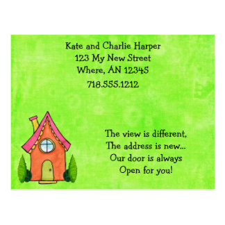 Preppy Lime Green And Pink New Address Moving Card