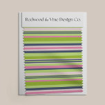 Preppy Lime Green, Pink and Navy Stripe Fabric