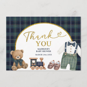 Preppy little gentleman Baby Shower Thank You Card
