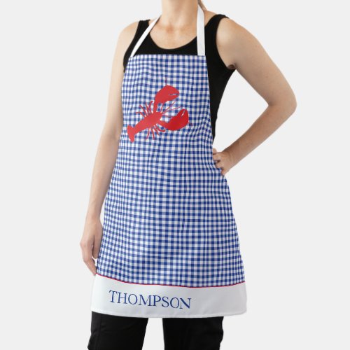 Preppy Lobster Bake Party Griller Cook Custom Text Apron