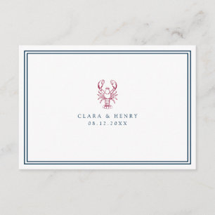 Preppy Lobster QR Code Online RSVP Enclosure Card