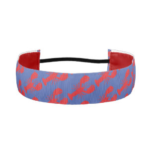 Preppy Lobster Red Blue Maine Coast Vacation Fun Athletic Headband