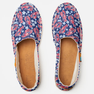 Preppy Lobsters Flowers Navy Red Afridrilles