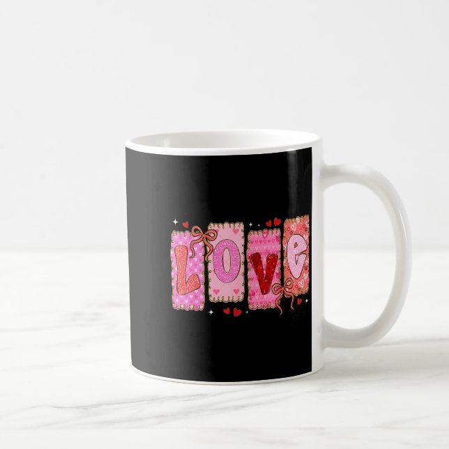 Preppy Love Valentine Nk Coquette Bow Girl Women K Coffee Mug (Right)