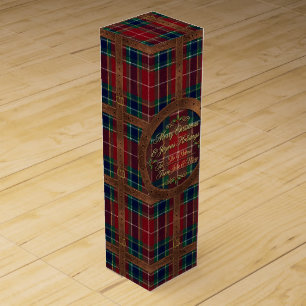 Preppy Lux Christmas Plaid II Wine Box