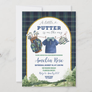 Preppy Luxury Golf Baby Shower Invitation