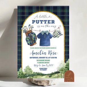Preppy Luxury Golf Baby Shower Invitation
