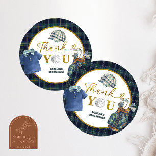 Preppy Luxury Golf Baby Shower Thank You Sticker