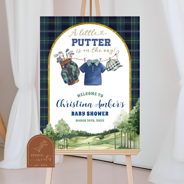 Preppy Luxury Golf Baby Shower Welcome Sign (Creator Uploaded)