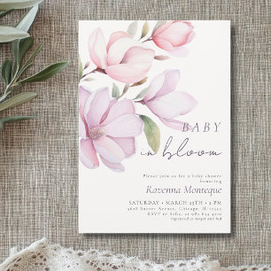 Preppy Magnolia Clean Baby in Bloom Baby Shower Invitation