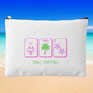 Preppy MAHJ MOMMAS Beach Mahjong Personalized Accessory Pouch