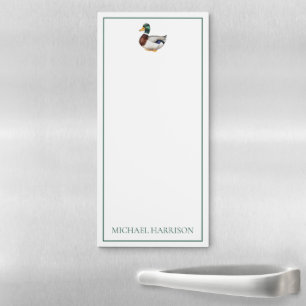 Preppy Mallard Duck Personalized Magnetic Notepad