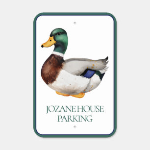 Preppy Mallard Duck Personalized Metal Sign