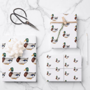 Preppy Mallard Duck Wrapping Paper Sheets