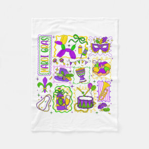 Preppy Mardi Gras Let The Good Times Roll Women Me Fleece Blanket