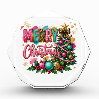 Preppy Merry Christmas Acrylic Award