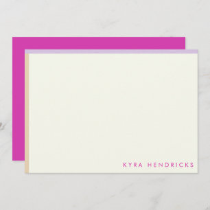 Preppy Mod Stripe Flat Note Card