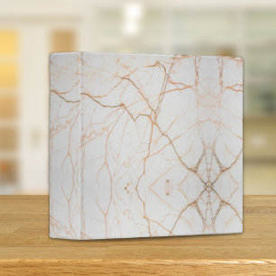 Preppy modern minimalist girly chic white marble 3 ring binder