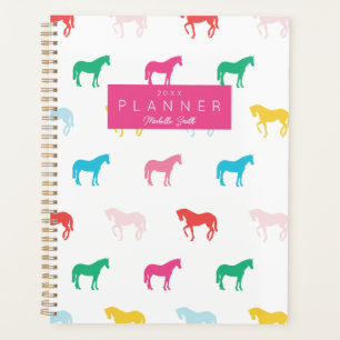 Preppy Modern Rainbow Horse Pattern Personalized Planner