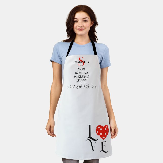 Preppy Mom Grandma Pickleball Legend Modern LOVE Apron (Worn)