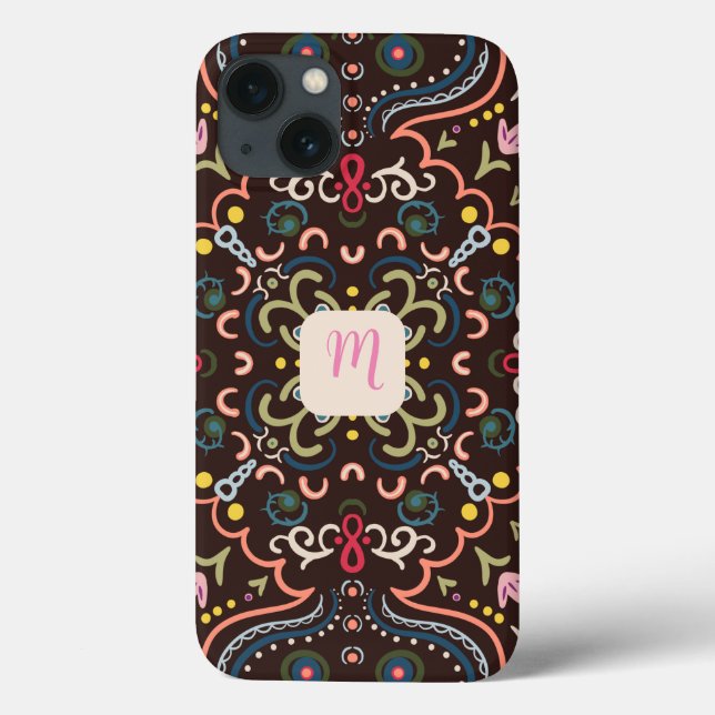 Preppy Monogram & Colorful  Case-Mate iPhone Case (Back)