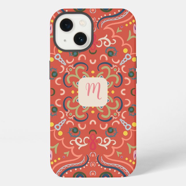 Preppy Monogram & Colorful  Iphone Case (Back)