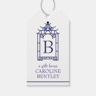 Preppy Monogrammed Pagoda Gift Tags