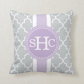 Preppy Moroccan Tiles Personalized Monogram Throw Pillow by Jujulili at Zazzle
