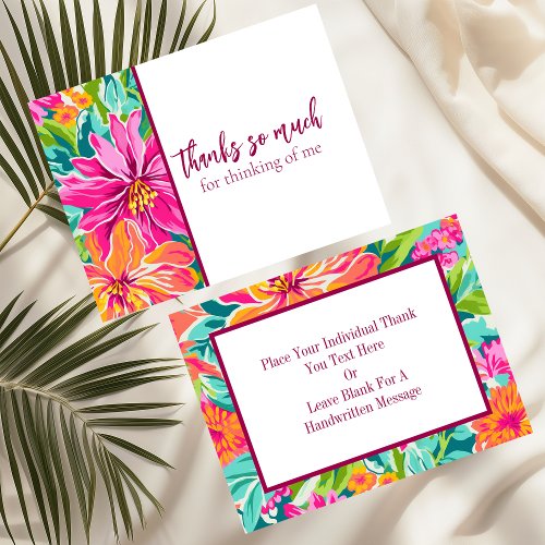 Preppy Multiclored Floral Thank You Note Card