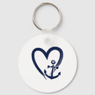 Preppy Nautical Anchor Sailors Boaters And Yachtin Keychain