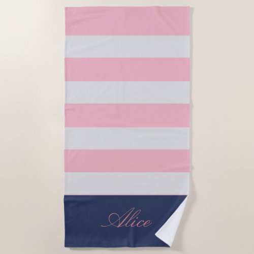 Preppy Nautical Monogram Beach Towel