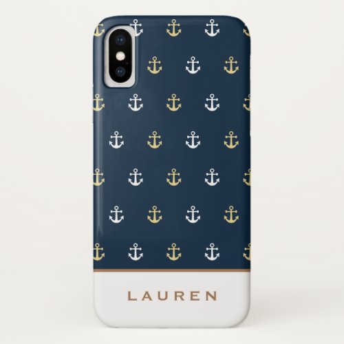 Preppy Nautical Monogram iPhone case