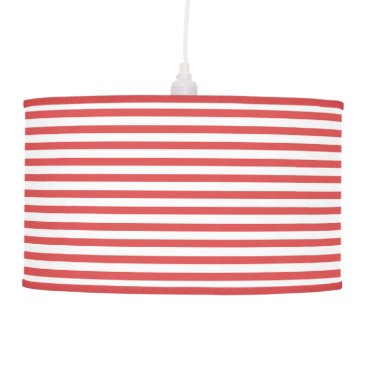 Preppy Nautical Red & White Stripes Pendant Lamp Preppy Nautical Red & White Stripes Pendant Lamp
