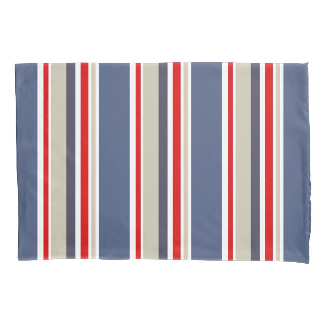 Preppy Nautical Striped Pattern Pillow Case (Front)