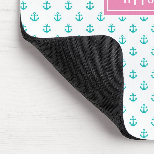 Preppy Nautical Triple Monogram Mouse Pad (Corner)